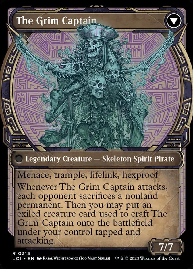 Card image of Throne of the Grim Captain / The Grim Captain
