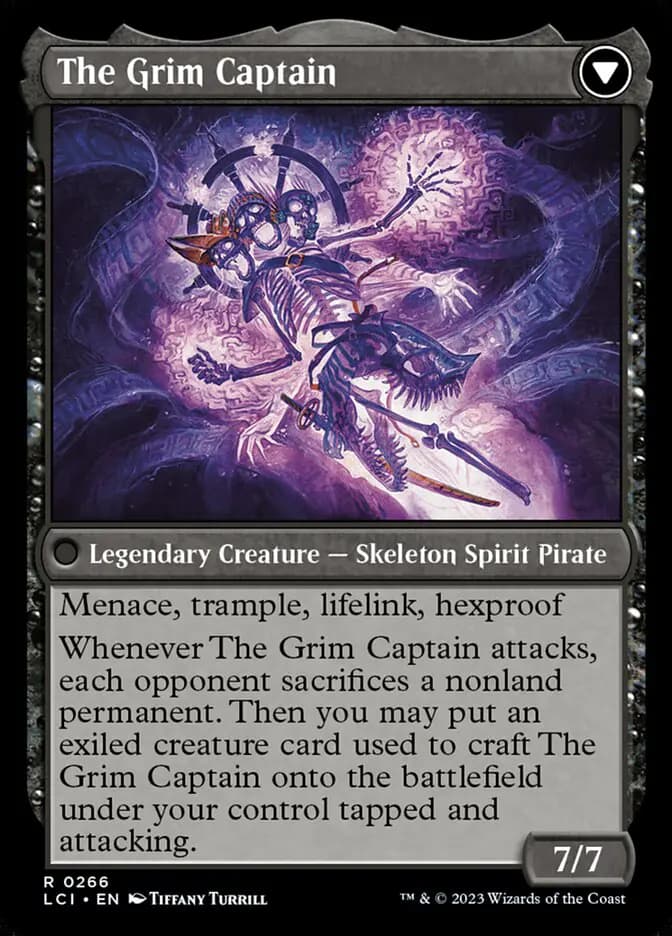 Card image of Throne of the Grim Captain / The Grim Captain