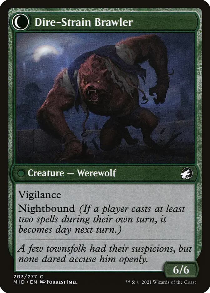Card image of Tireless Hauler / Dire-Strain Brawler