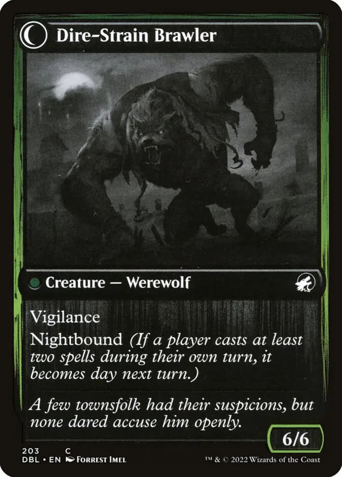 Card image of Tireless Hauler / Dire-Strain Brawler