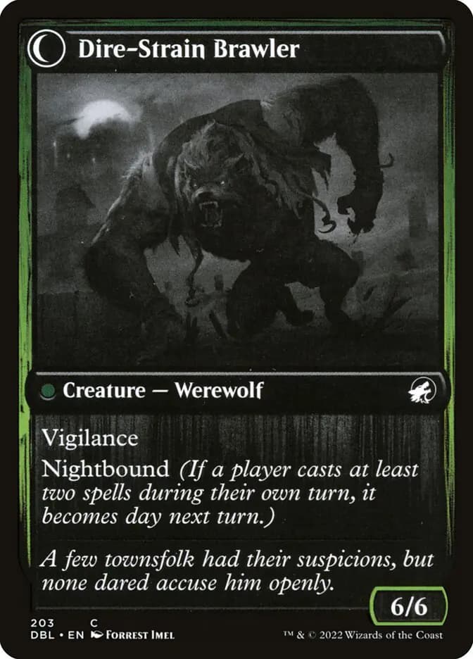 Card image of Tireless Hauler / Dire-Strain Brawler