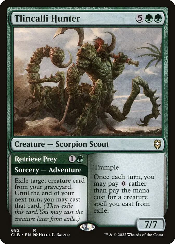 Card image of Tlincalli Hunter / Retrieve Prey