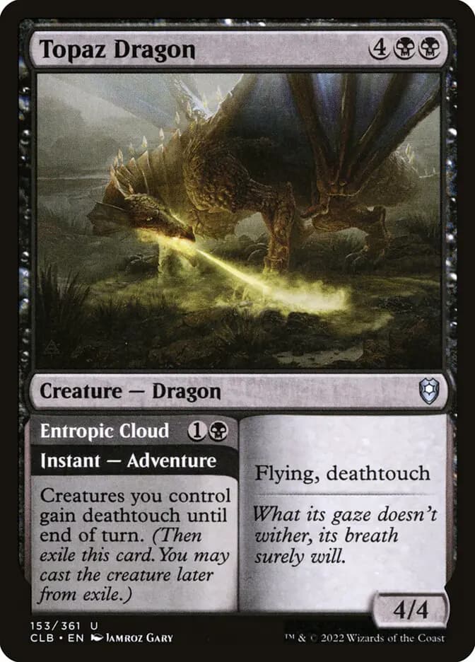 Card image of Topaz Dragon / Entropic Cloud