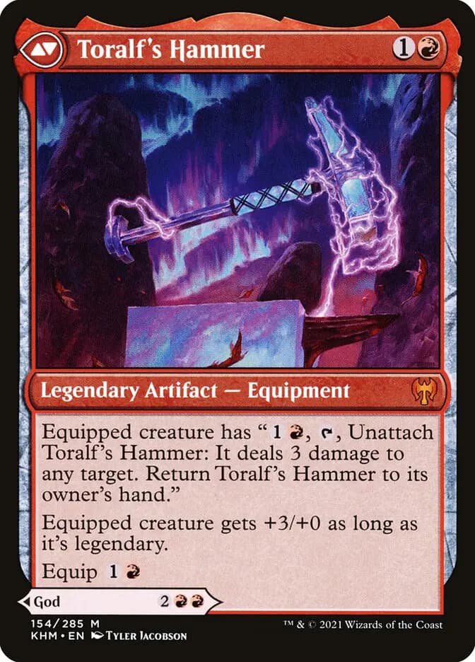 Card image of Toralf, God of Fury / Toralf's Hammer