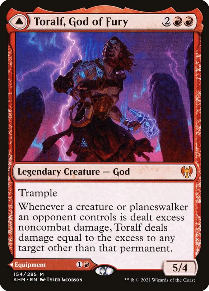 Card image of Toralf, God of Fury / Toralf's Hammer