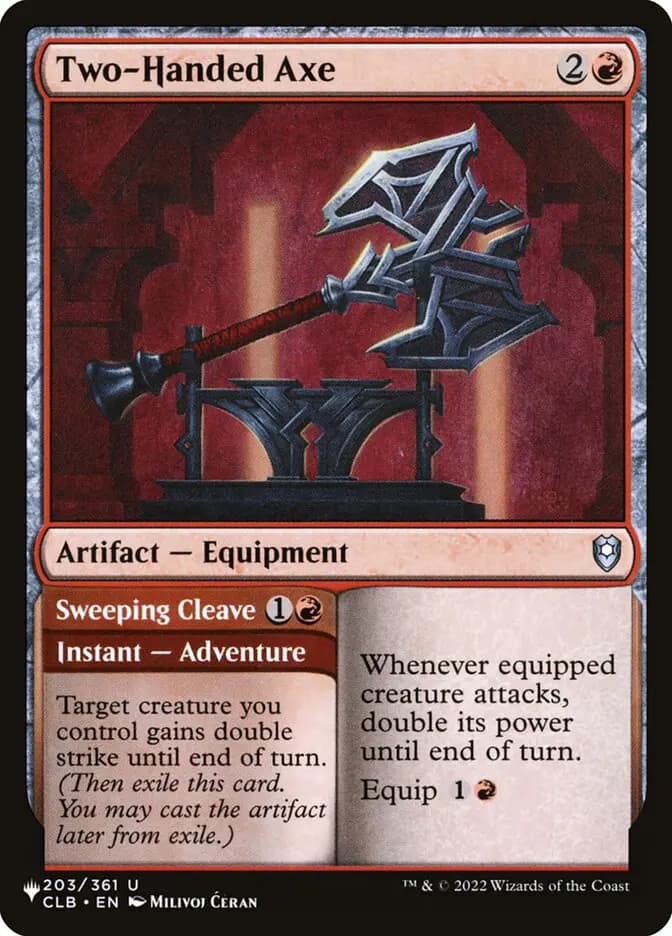 Card image of Two-Handed Axe / Sweeping Cleave