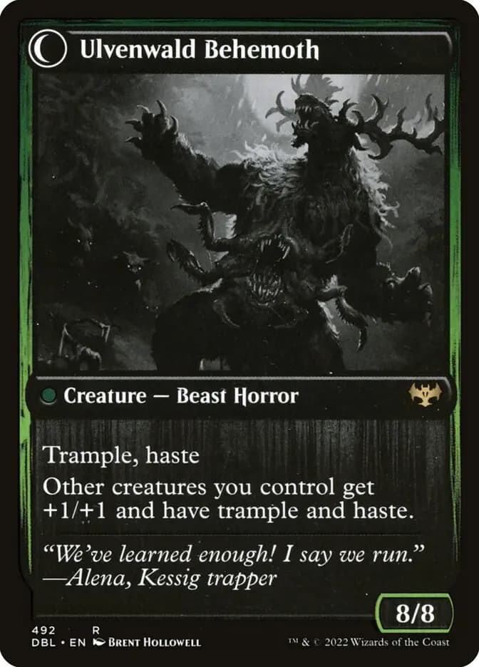 Card image of Ulvenwald Oddity / Ulvenwald Behemoth
