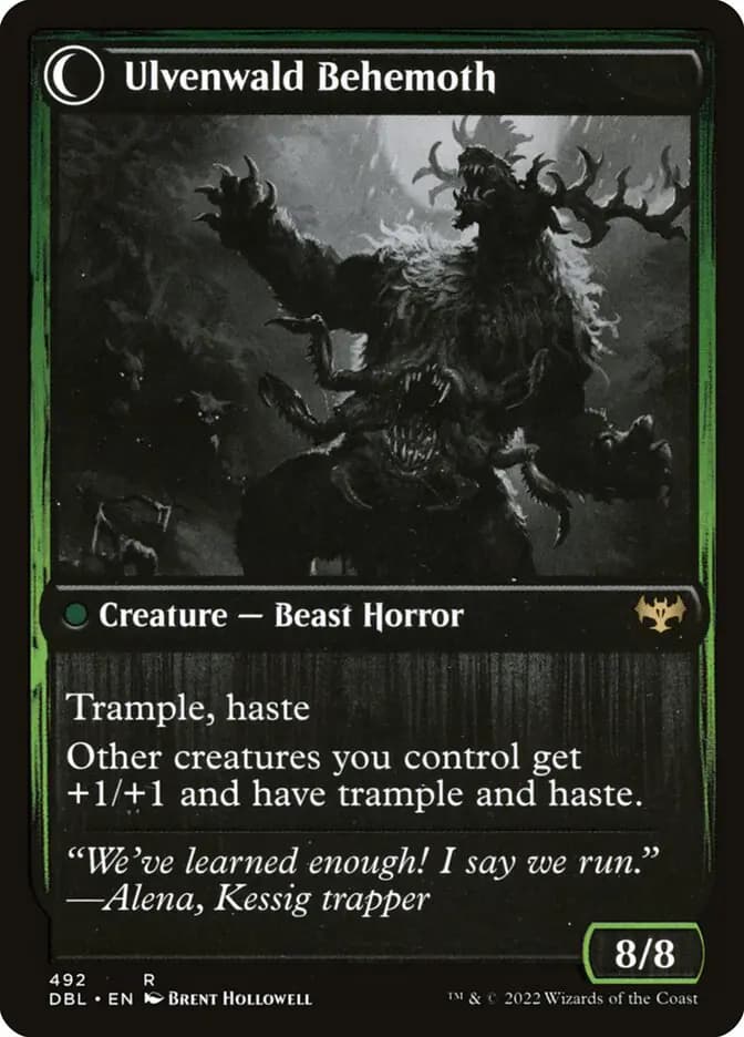 Card image of Ulvenwald Oddity / Ulvenwald Behemoth