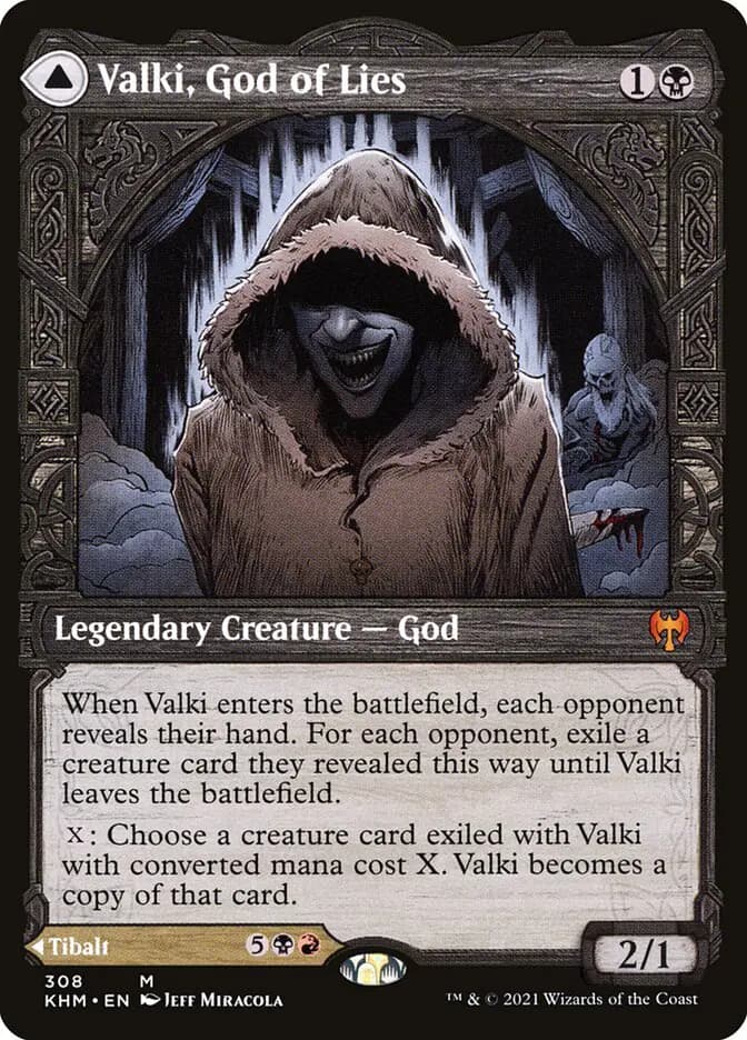 Card image of Valki, God of Lies / Tibalt, Cosmic Impostor