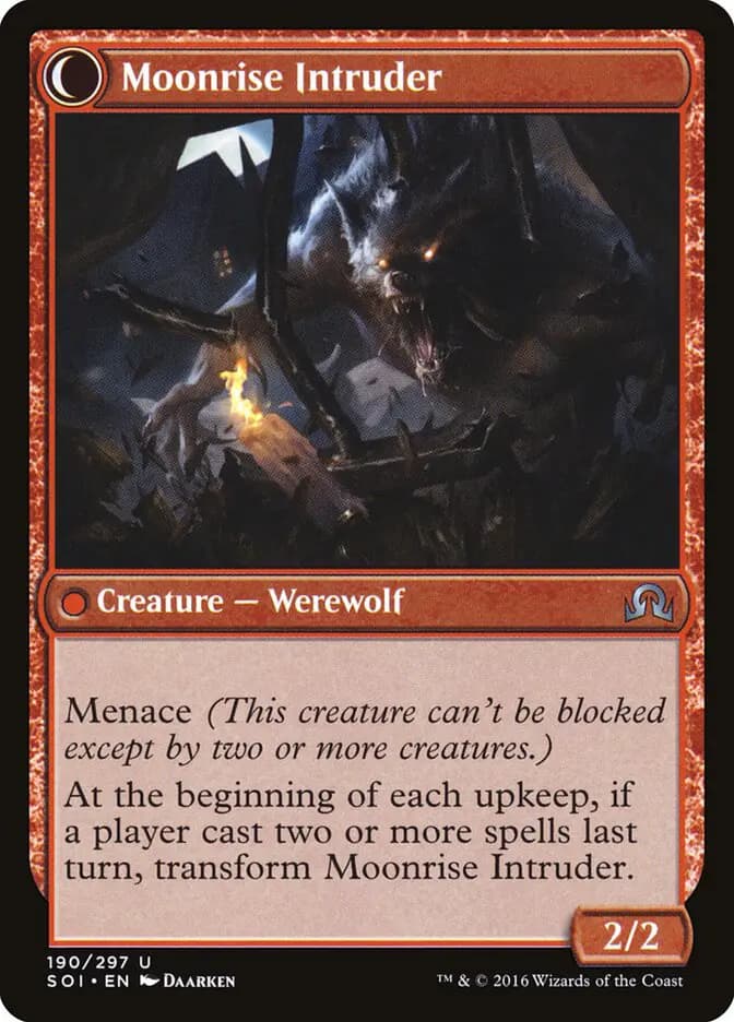 Card image of Village Messenger / Moonrise Intruder