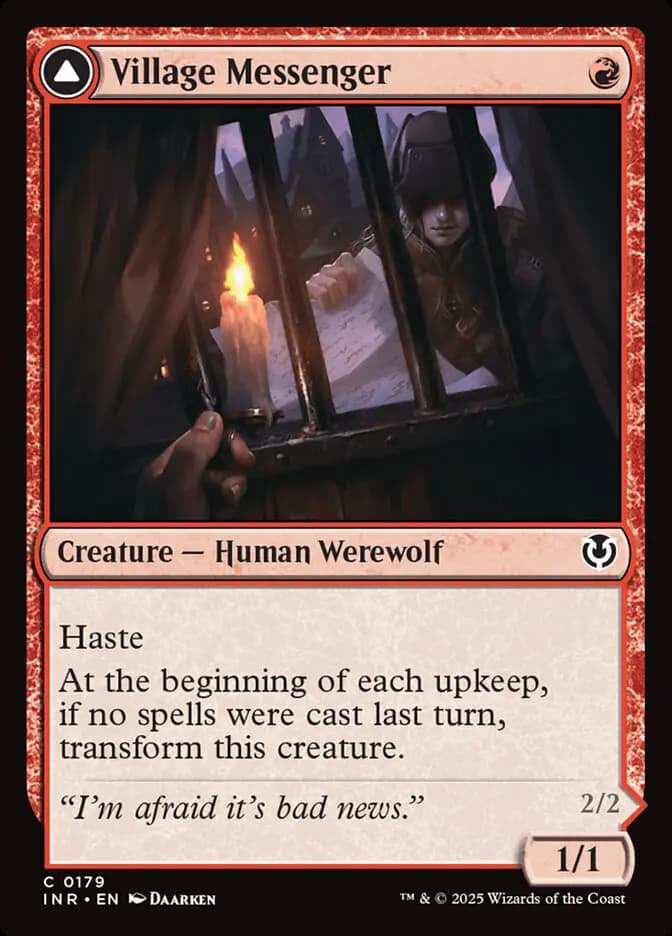Card image of Village Messenger / Moonrise Intruder