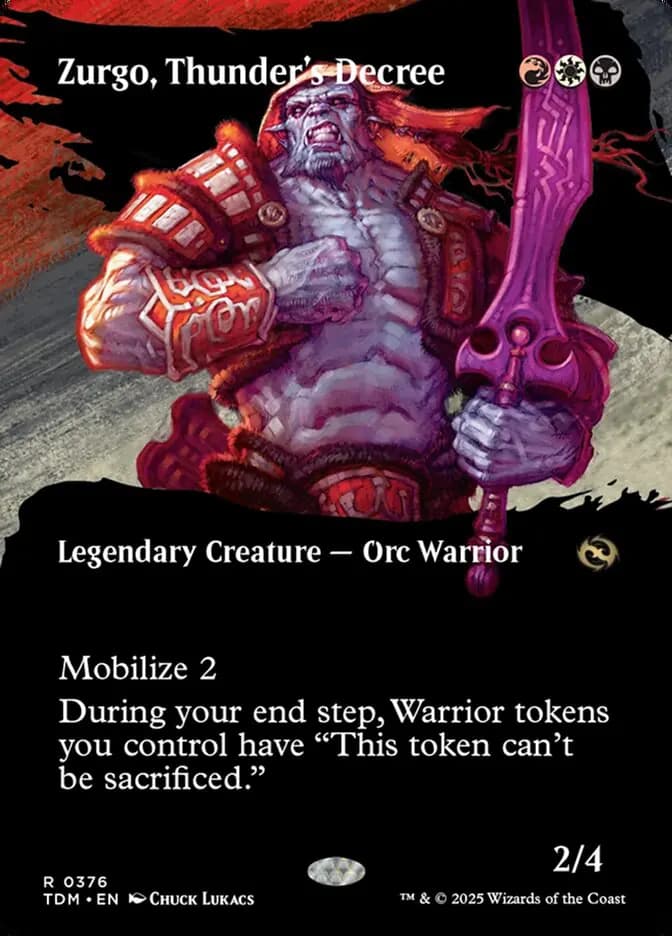 Card image of Zurgo, Thunder's Decree